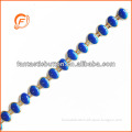 high quality metal blue enamel long chain trim for garments